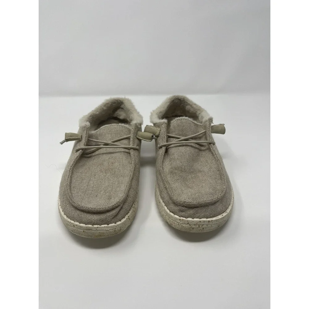 Hey Dude Womens Wendy Funk Wool Beige‎ Slip On Shoes Women's US Size 7